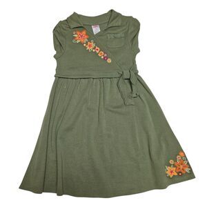 Vintage Gymboree Dress Size 5 Savannah Sunset Olive Green Knit Floral 2006 NWT